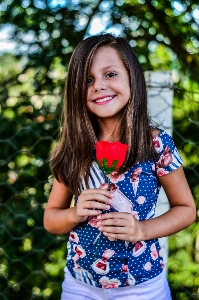 Girl hair blue facial expression Photo