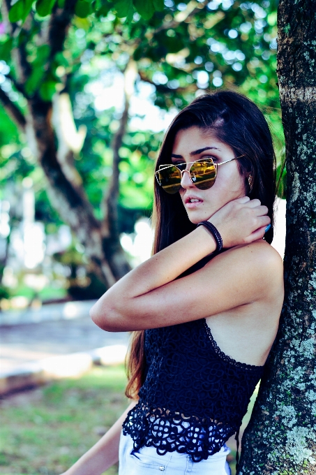 Chica anteojos cuidado de la visión
 gafas sol