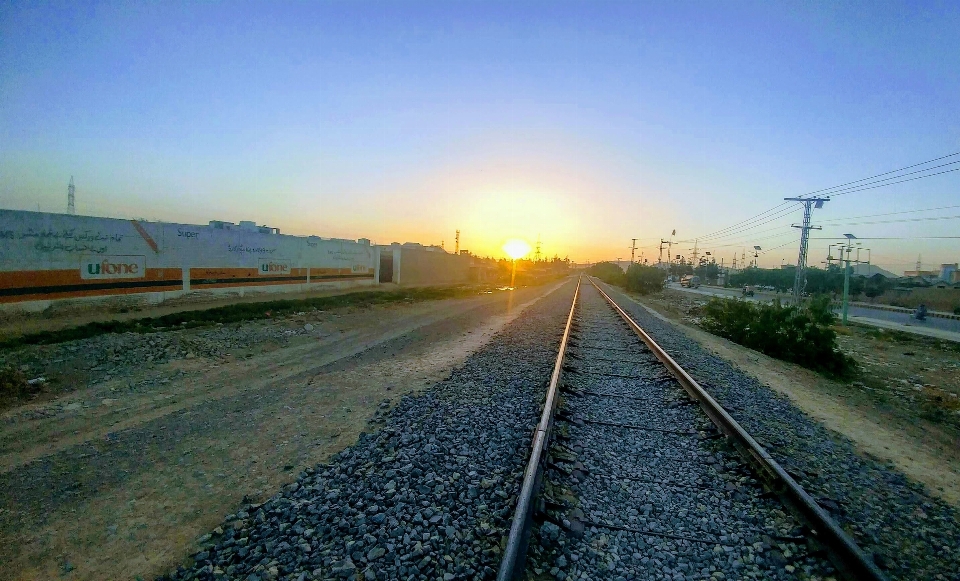 Nature sunset track transport