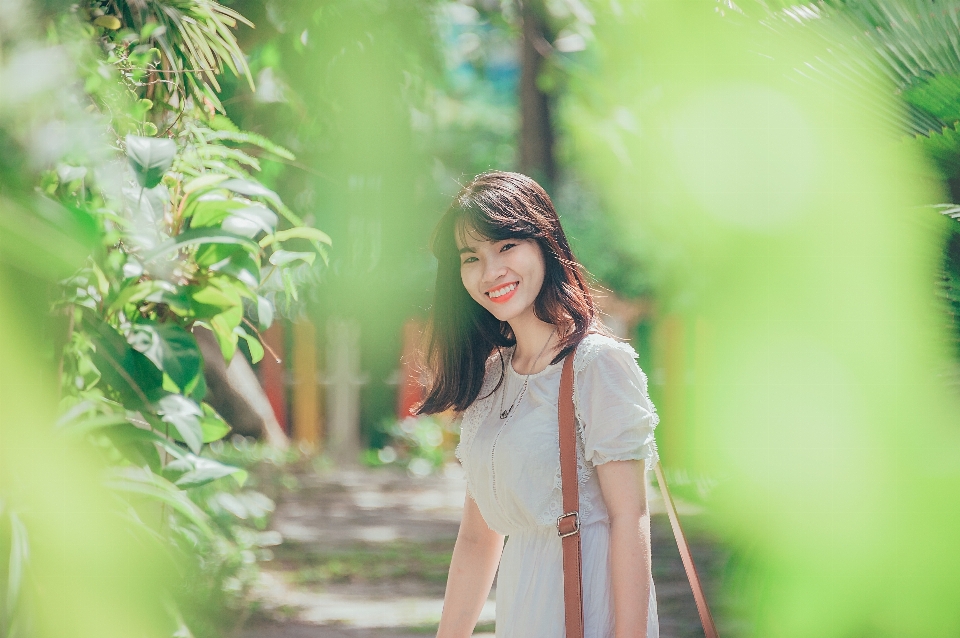 Beau fille vert photographier