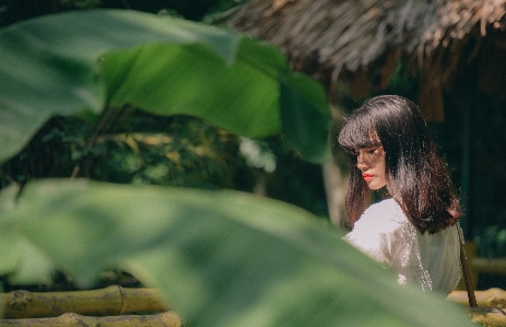 Beautiful girl green nature Photo