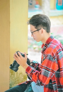 Beautiful boy photograph yellow Photo