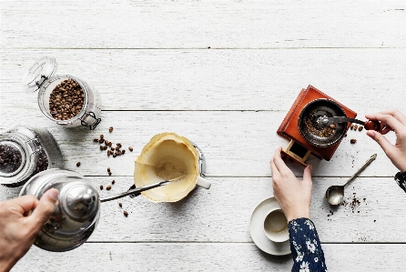 Aerial background barista beans Photo