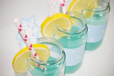 Lemonade blue drink refreshing Photo