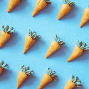 Artificial background blue carrot Photo