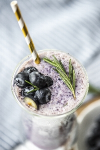 Antioxidant beverage blended blueberries Photo