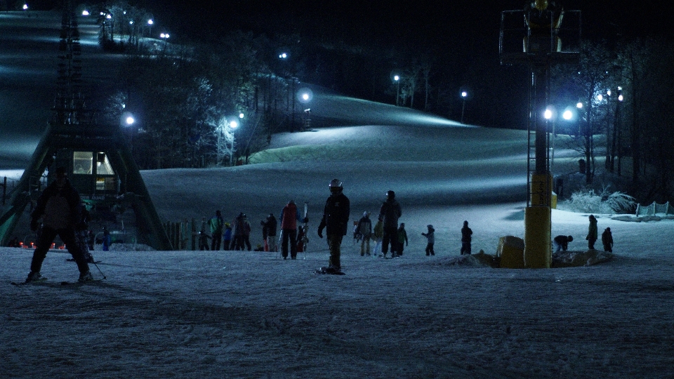 Ski snowboard resort night