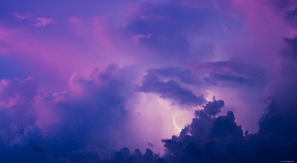 Lightening clouds summer florida