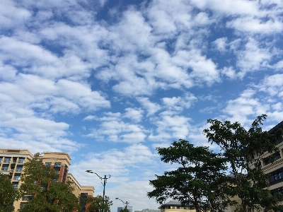 Foto Awan biru langit putih