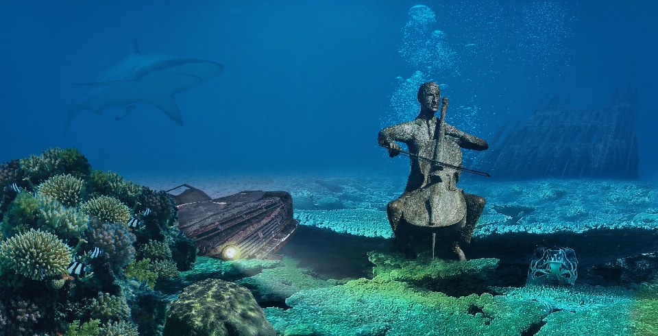 Fantaisie sous-marin voiture abandonner