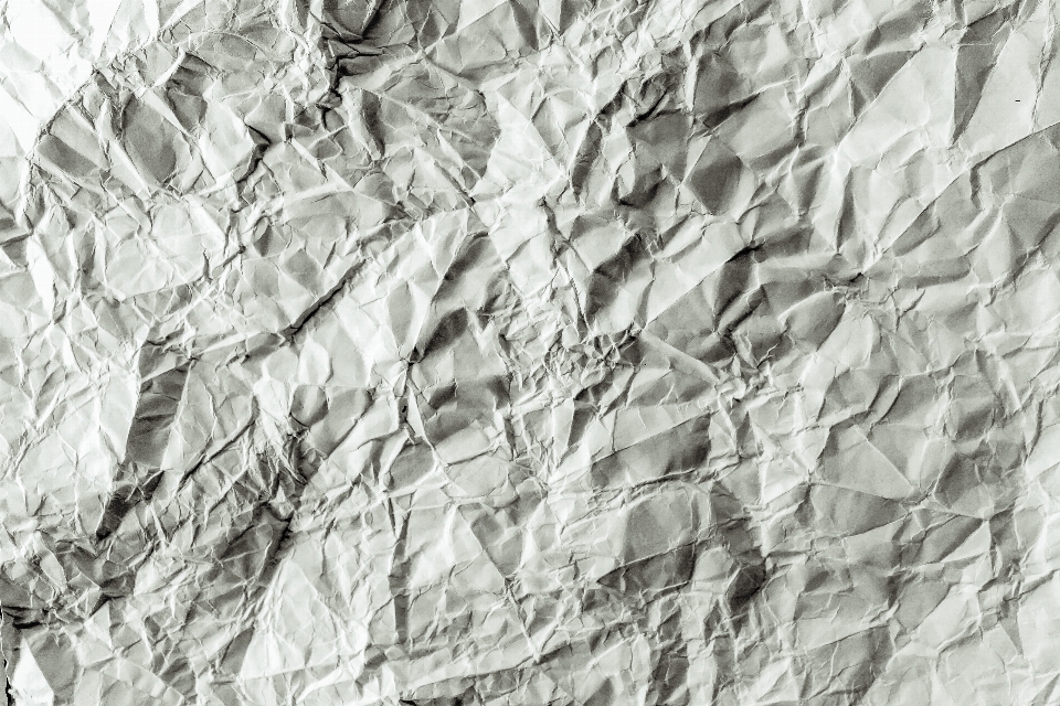 Paper background white crumpled