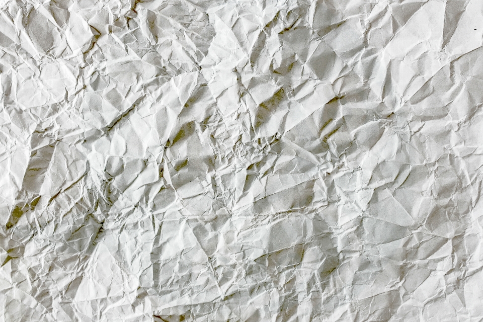 Paper background white crumpled