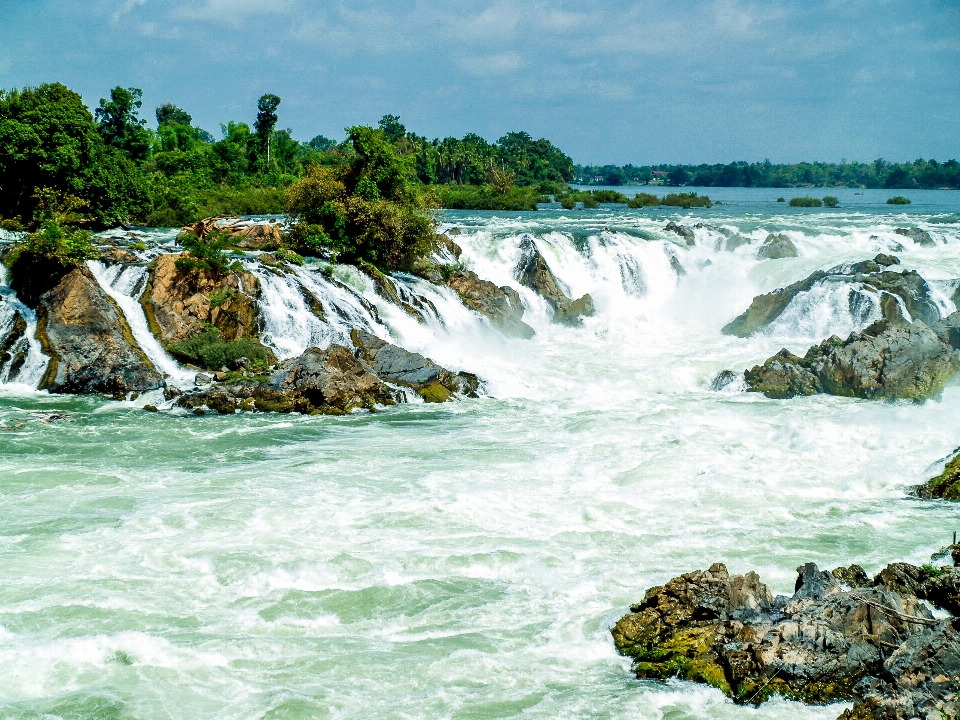 Waterfall laos forest river