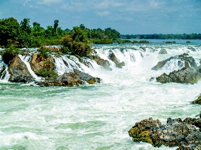 Waterfall laos forest river Photo