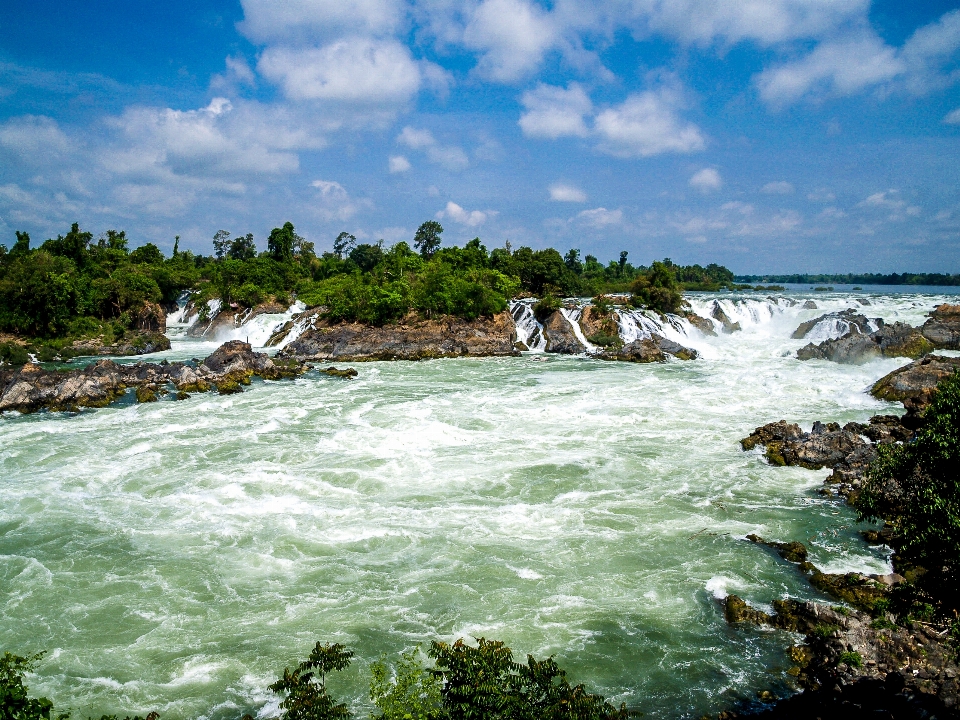 Waterfall laos forest river