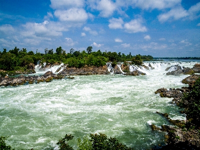 Waterfall laos forest river Photo