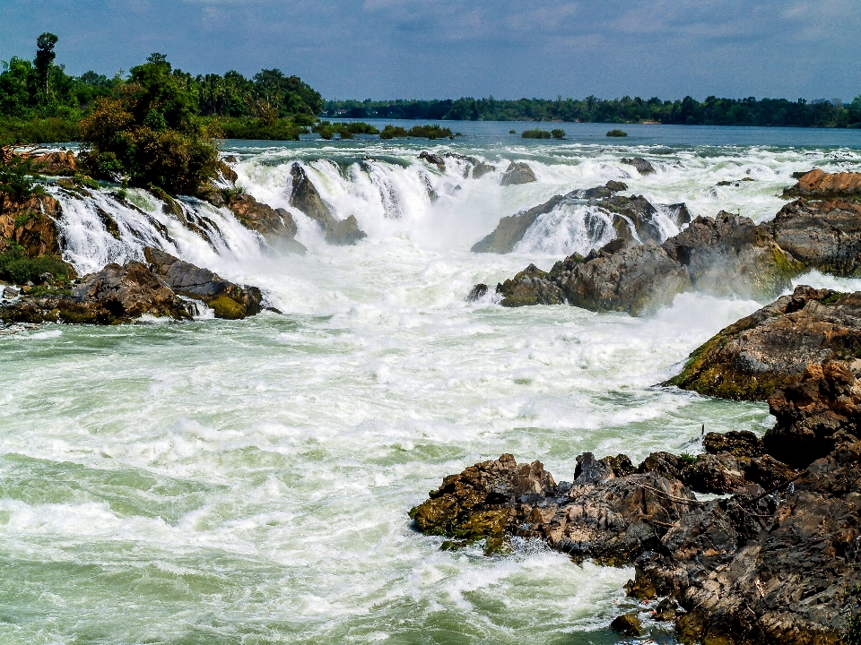 Waterfall laos forest river