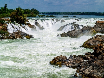 Waterfall laos forest river Photo