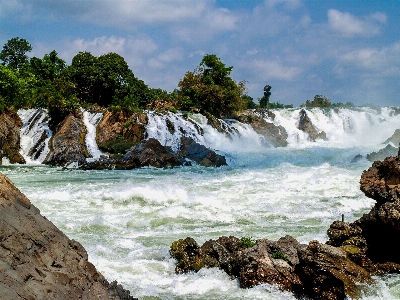 Waterfall laos forest river Photo