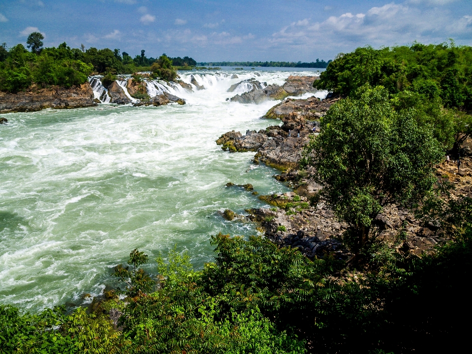 Waterfall laos forest river