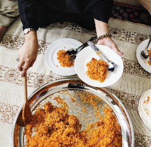 Foto Arab nasi biryani
 merayakan
 ayam