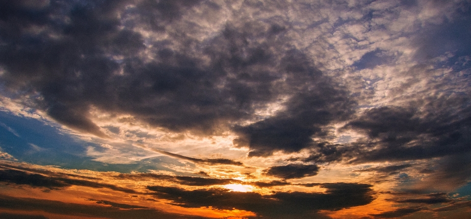 Clouds sky glow sunset