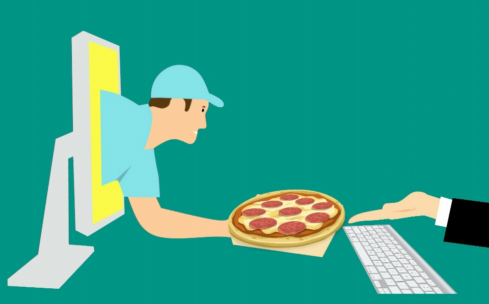 Pizza courier online cheese