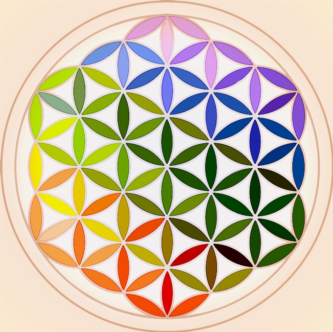 Mandala colorful geometric rainbow