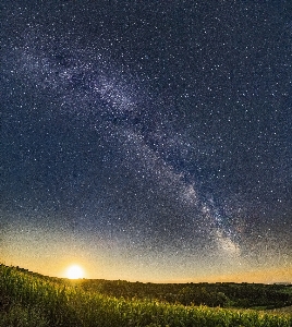 Moonrise milky way moon star Photo