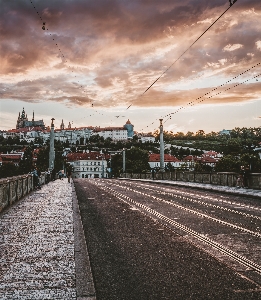 Prague sunset architecture city Photo