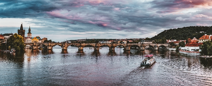 Prague czech republic sunset city Photo