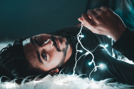 Man fairy light fur Photo