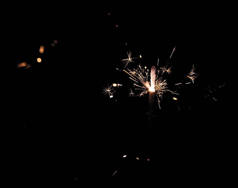 Light fireworks darkness sparkler