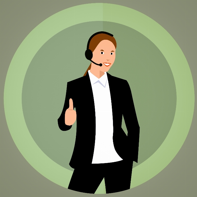 Call center customer service representative headset