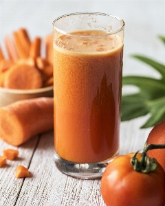 Antioxidant beverage carrot juice Photo