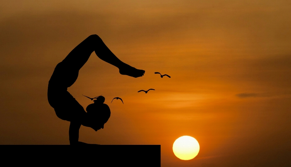 Yoga balance nature handstand