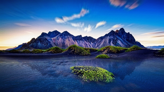 Iceland mountain sand beach Photo