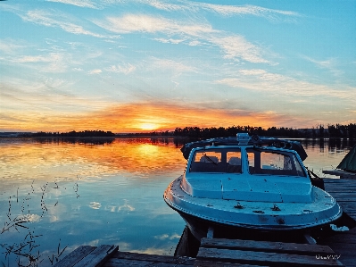 Sunset reflection sky water Photo