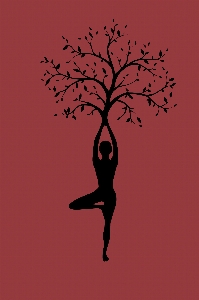 Silhouette women tree yoga Photo