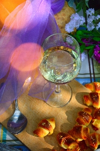 Wine white glass outdoor Photo