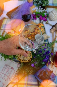 Wine white glass outdoor Photo