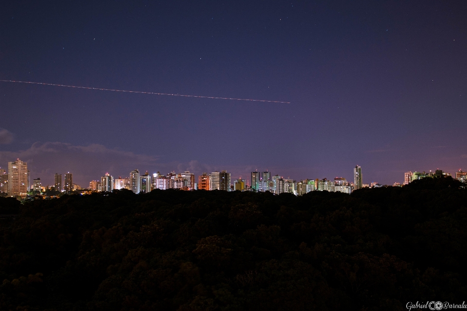 天空 夜晚 飞机 自然