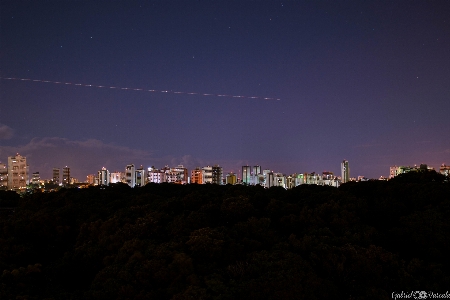 Sky night airplane nature Photo