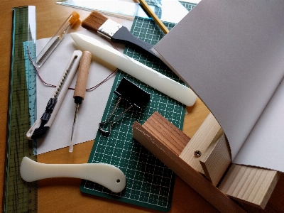 Bookbinding tools workshop craft Photo