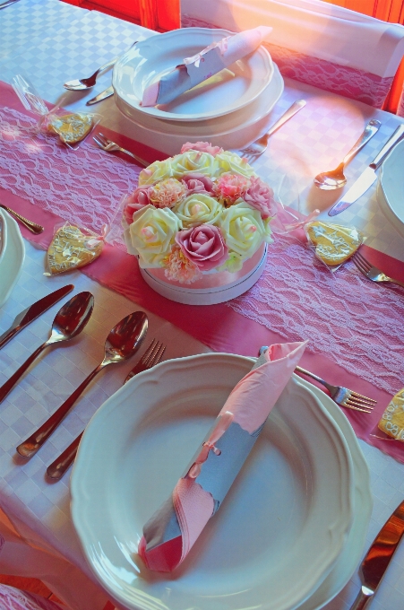 Wedding table decoration setting