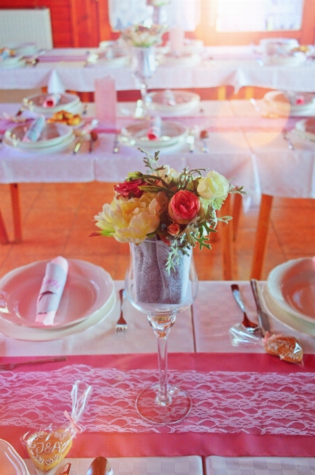 Wedding table decoration setting