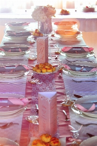 Wedding table decoration setting Photo