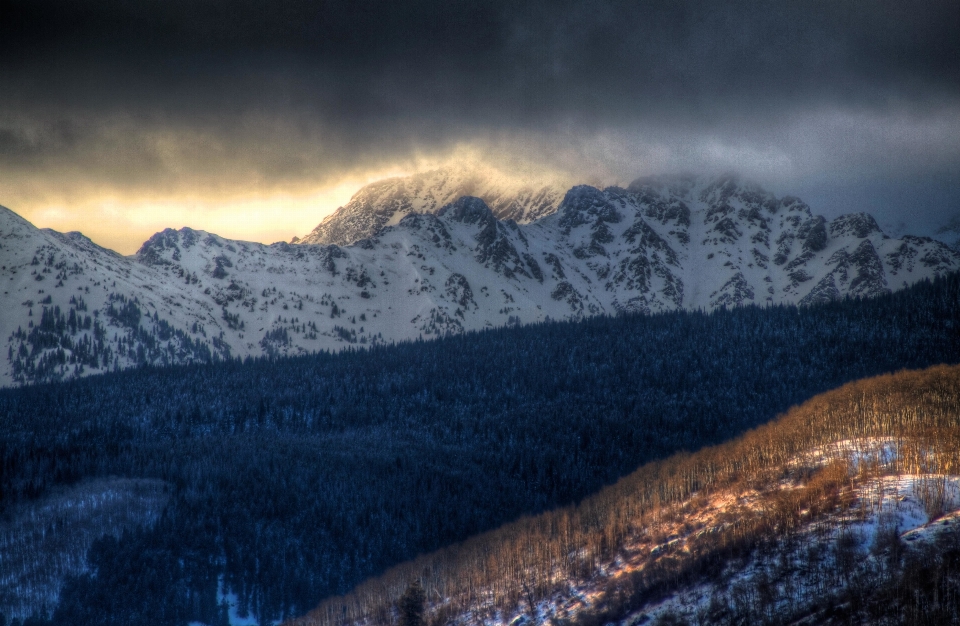 Mountain sky winter mountainous landforms