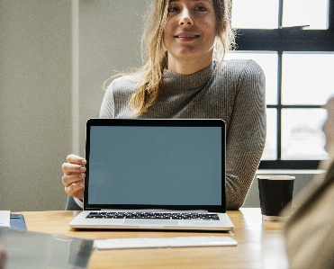 American blank caucasian computer Photo