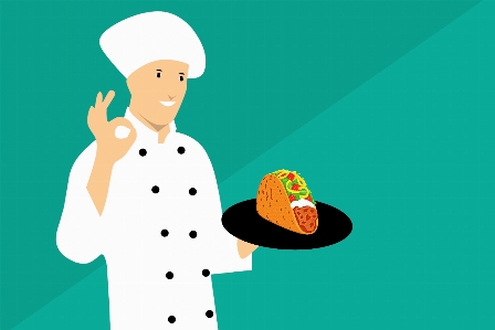 Taco chef cartoon kitchen Photo